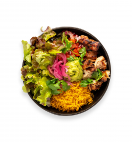 „Burrito bowl“ su vištiena ir meksiekitiškais ryžiais